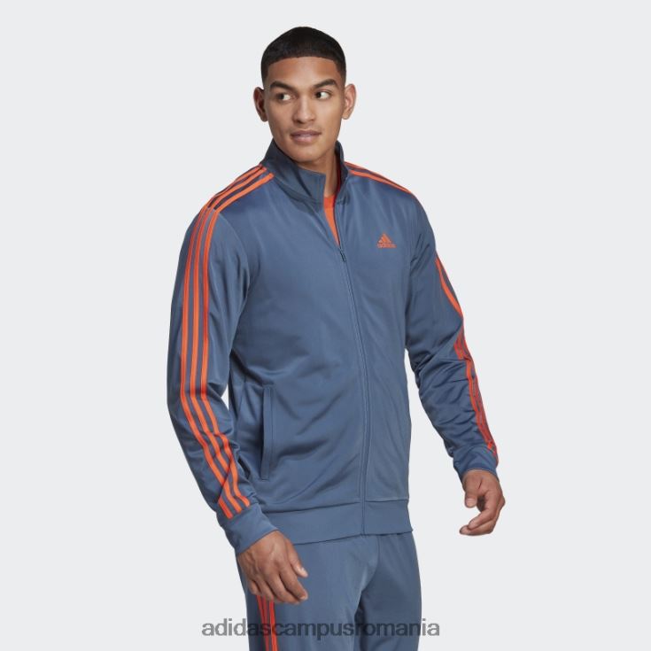 adidas campus romania elemente de încălzire jachetă de sport cu 3 dungi oțel adidas bărbați oțel/portocaliu J266N25274