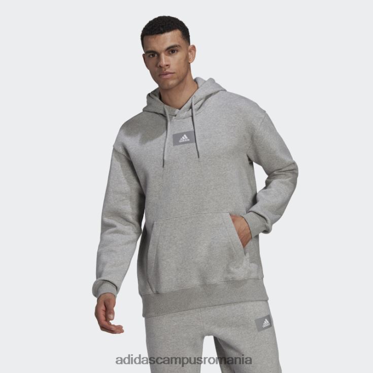 adidas campus romania essentials feelvivid bumbac fleece hanorac cu umăr căzut gri mediu adidas bărbați gri mediu J266N26534