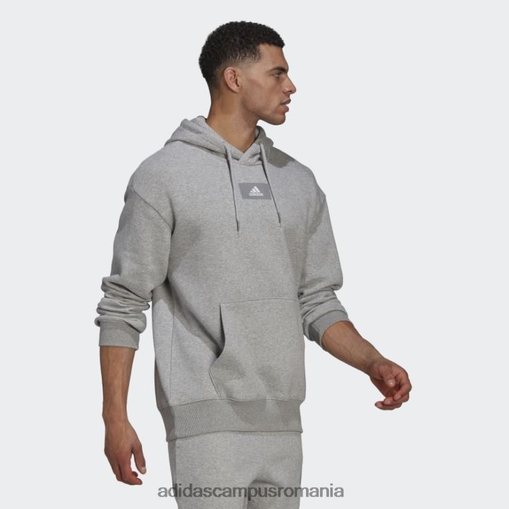 adidas campus romania essentials feelvivid bumbac fleece hanorac cu umăr căzut gri mediu adidas bărbați gri mediu J266N26534
