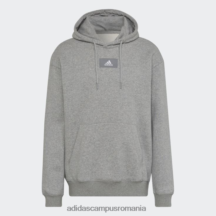 adidas campus romania essentials feelvivid bumbac fleece hanorac cu umăr căzut gri mediu adidas bărbați gri mediu J266N26534