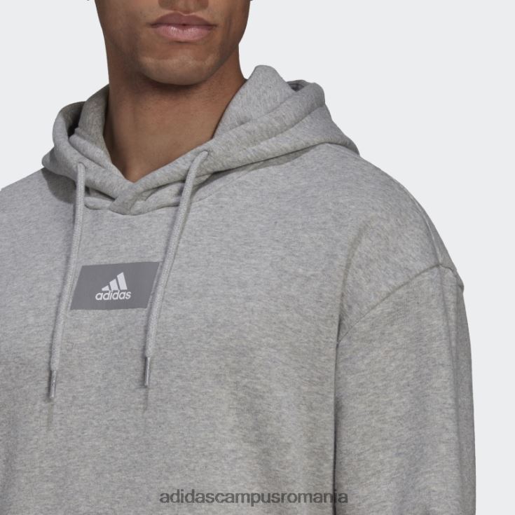 adidas campus romania essentials feelvivid bumbac fleece hanorac cu umăr căzut gri mediu adidas bărbați gri mediu J266N26534