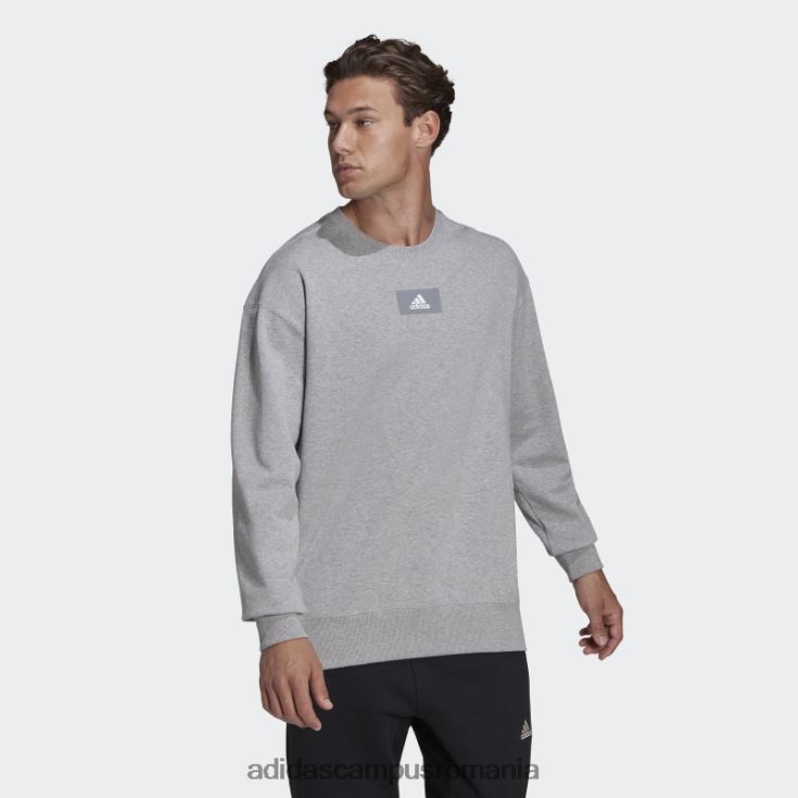 adidas campus romania essentials feelvivid hanorac cu umăr căzut, gri mediu bărbați gri mediu J266N26931