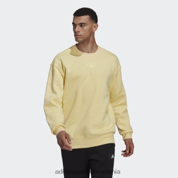 adidas campus romania essentials feelvivid hanorac fleece bumbac cu umăr căzut galben bărbați galben J266N214858