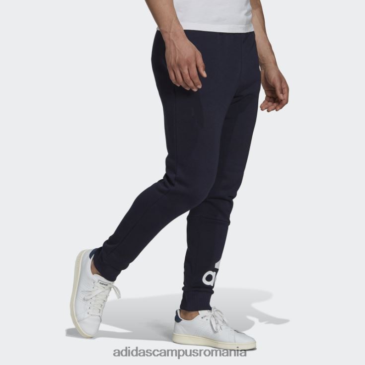 adidas campus romania essentials fleece cu manșetă conică, pantaloni cu logo, cerneală adidas bărbați cerneală/alb J266N26714