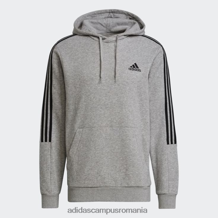 adidas campus romania essentials fleece cut 3 dungi hanorac gri mediu bărbați gri mediu/negru J266N21622
