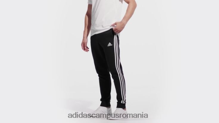 adidas campus romania essentials fleece manșetă conică pantaloni de jogging cu 3 dungi cerneală bărbați cerneală/alb J266N213358