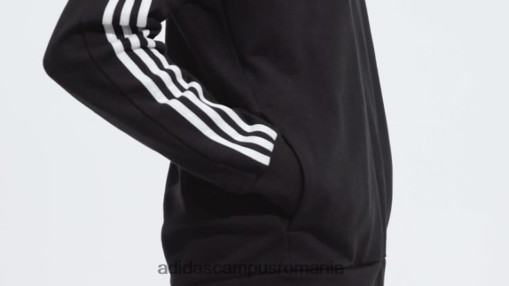 adidas campus romania essentials french terry 3 dungi hanorac cu fermoar complet alb fashion bărbați alb negru J266N214547