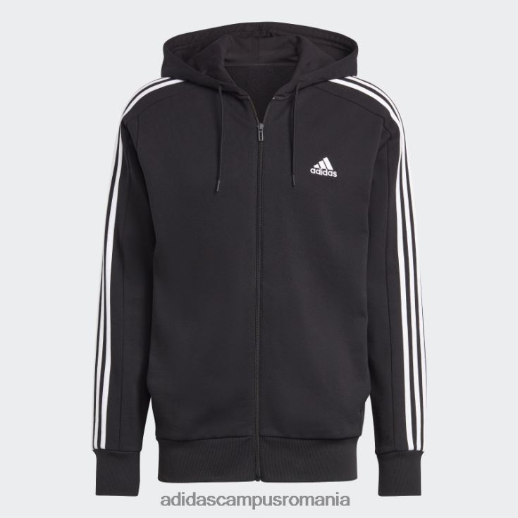adidas campus romania essentials french terry 3 dungi hanorac cu fermoar complet alb fashion bărbați alb negru J266N214547