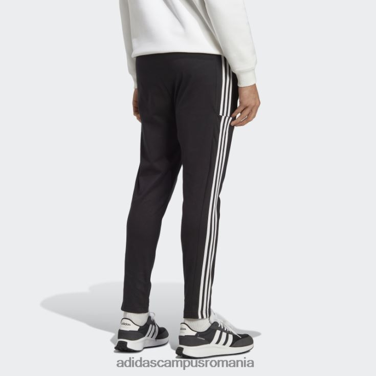 adidas campus romania essentials pantaloni cu 3 dungi, tricou, negru bărbați alb negru J266N2962