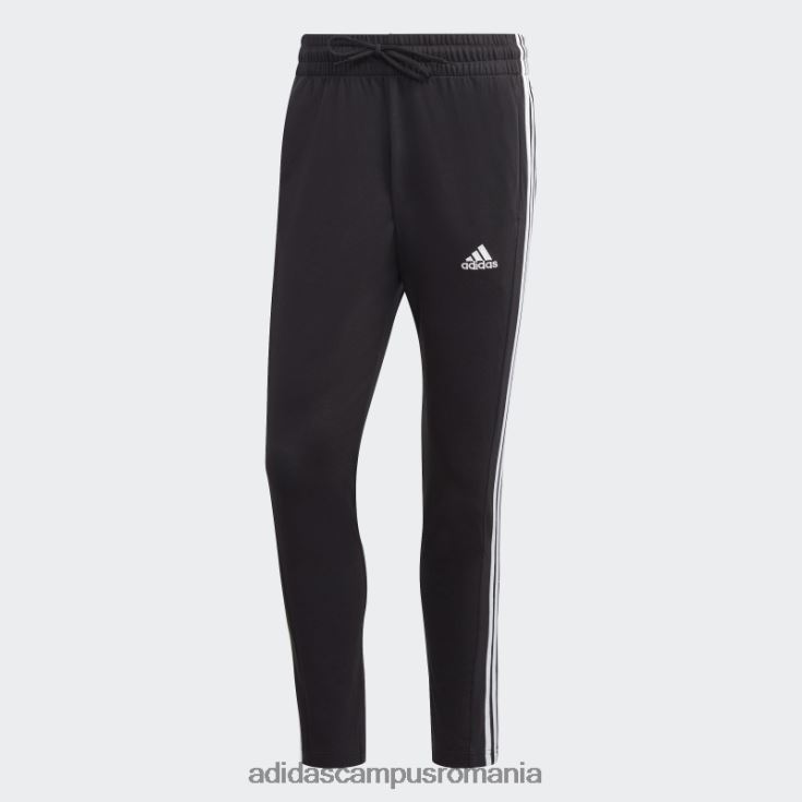 adidas campus romania essentials pantaloni cu 3 dungi, tricou, negru bărbați alb negru J266N2962