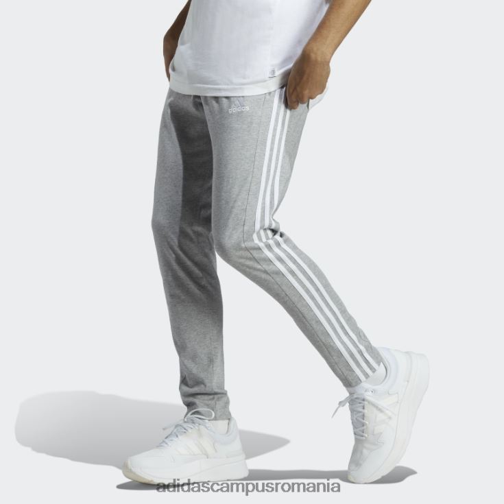 adidas campus romania essentials un singur tricou conic tiv deschis pantaloni cu 3 dungi gri mediu adidas bărbați gri mediu/alb J266N23648