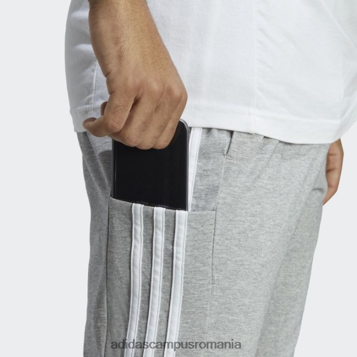 adidas campus romania essentials un singur tricou conic tiv deschis pantaloni cu 3 dungi gri mediu adidas bărbați gri mediu/alb J266N23648