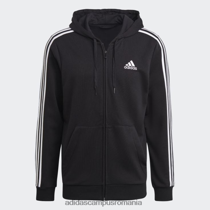adidas campus romania fashion essentials french terry 3 dungi, cu fermoar complet, hanorac alb bărbați alb negru J266N215183