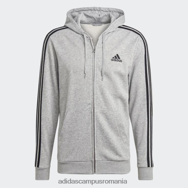 adidas campus romania fashion essentials french terry 3 dungi, cu fermoar complet, negru bărbați gri mediu/negru J266N21626