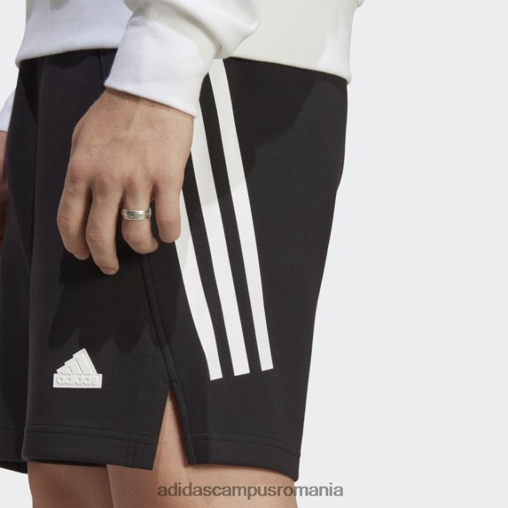 adidas campus romania fierbinte icoane viitoare 3 dungi pantaloni scurți negru bărbați negru J266N24982