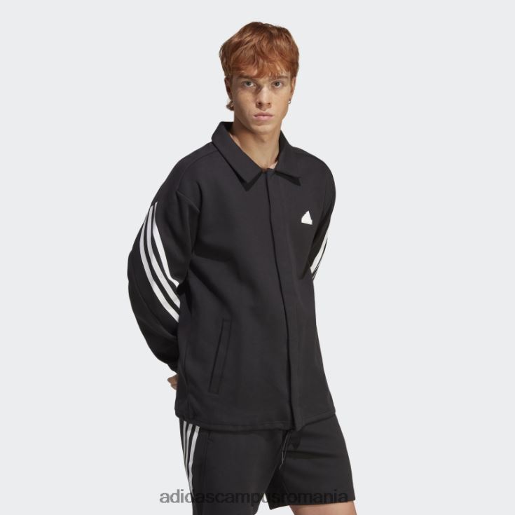 adidas campus romania future icons jacheta antrenori 3 dungi neagra bărbați alb negru J266N24963