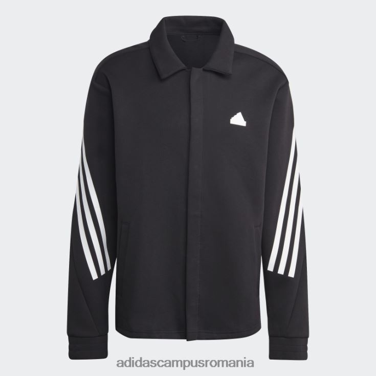 adidas campus romania future icons jacheta antrenori 3 dungi neagra bărbați alb negru J266N24963