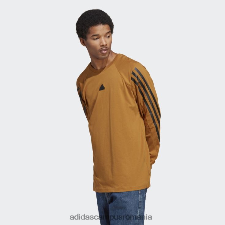 adidas campus romania future icons tricou cu mânecă lungă cu 3 dungi bronz adidas bărbați bronz J266N21020