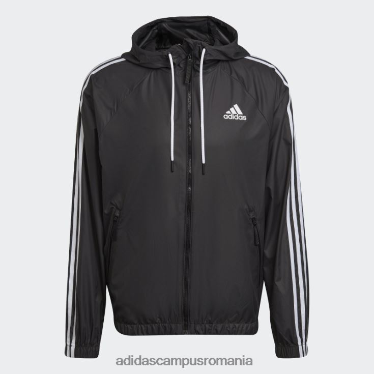 adidas campus romania geaca de vant neagra bsc cu 3 dungi bărbați alb negru J266N213943