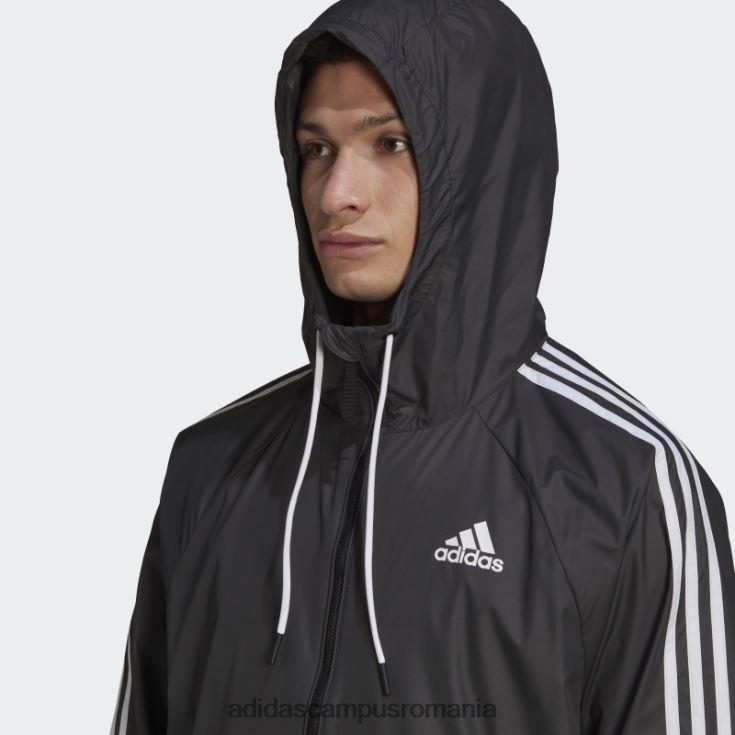adidas campus romania geaca de vant neagra bsc cu 3 dungi bărbați alb negru J266N213943