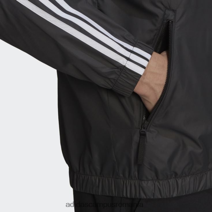 adidas campus romania geaca de vant neagra bsc cu 3 dungi bărbați alb negru J266N213943