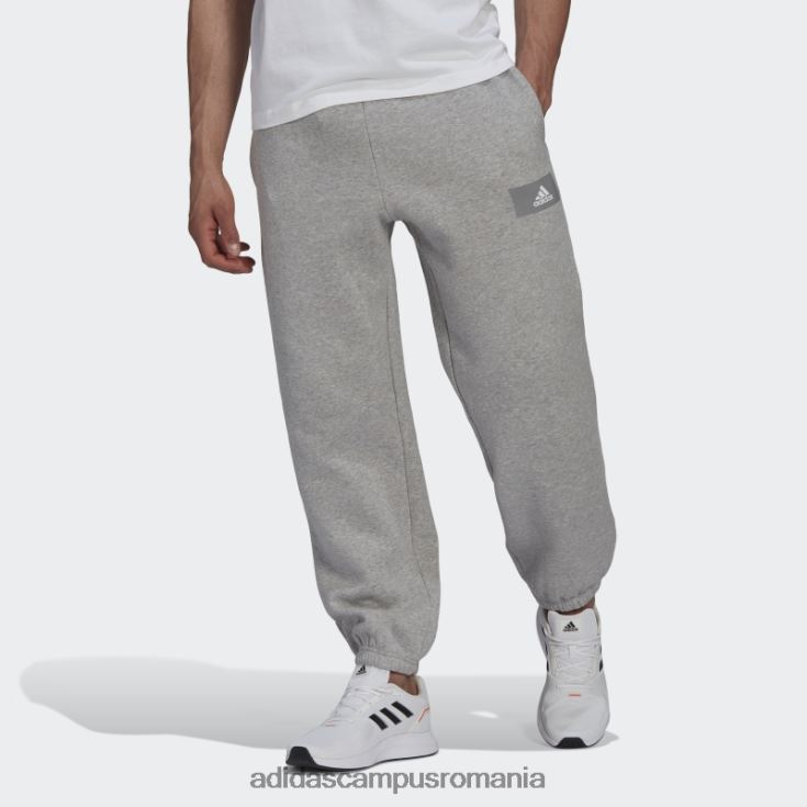 adidas campus romania gri mediu essentials feelvivid fleece din bumbac pantaloni de trening cu picioare drepte bărbați gri mediu J266N27006