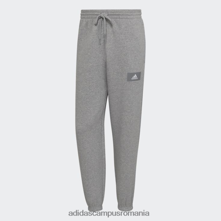 adidas campus romania gri mediu essentials feelvivid fleece din bumbac pantaloni de trening cu picioare drepte bărbați gri mediu J266N27006