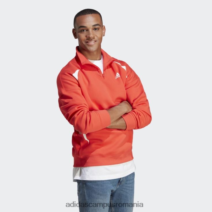 adidas campus romania hanorac colorblock cu fermoar sfert adidas rosu bărbați rosu alb J266N2888