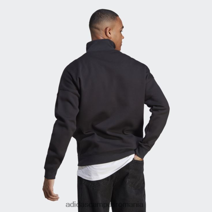 adidas campus romania hanorac colorblock cu fermoar sfert alb elegant bărbați alb negru J266N25680