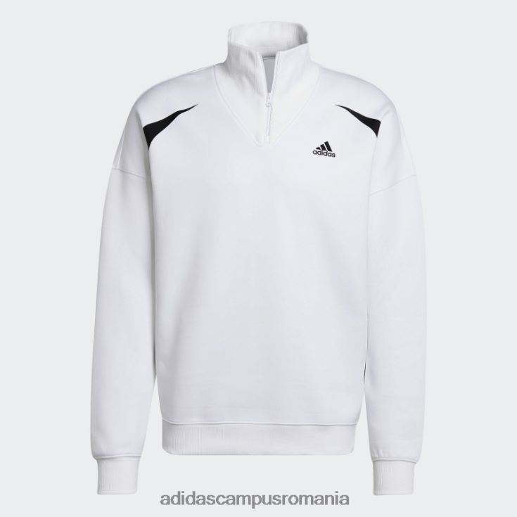 adidas campus romania hanorac colorblock cu fermoar sfert negru fashion bărbați alb negru J266N2911