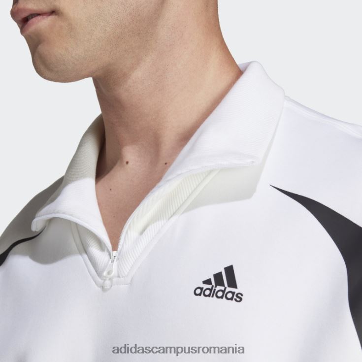 adidas campus romania hanorac colorblock cu fermoar sfert negru fashion bărbați alb negru J266N2911