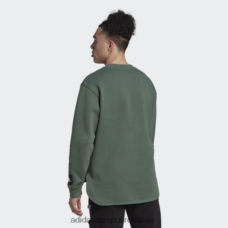 adidas campus romania hanorac crew țesut fleece oxid verde bărbați oxid verde J266N26980