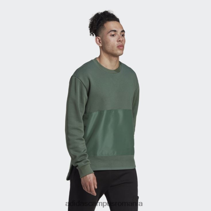 adidas campus romania hanorac crew țesut fleece oxid verde bărbați oxid verde J266N26980