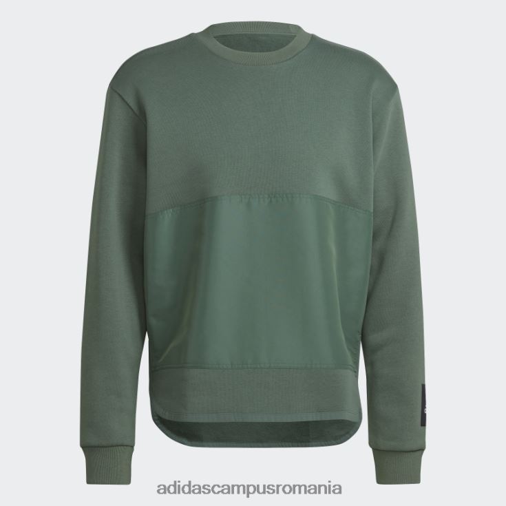 adidas campus romania hanorac crew țesut fleece oxid verde bărbați oxid verde J266N26980