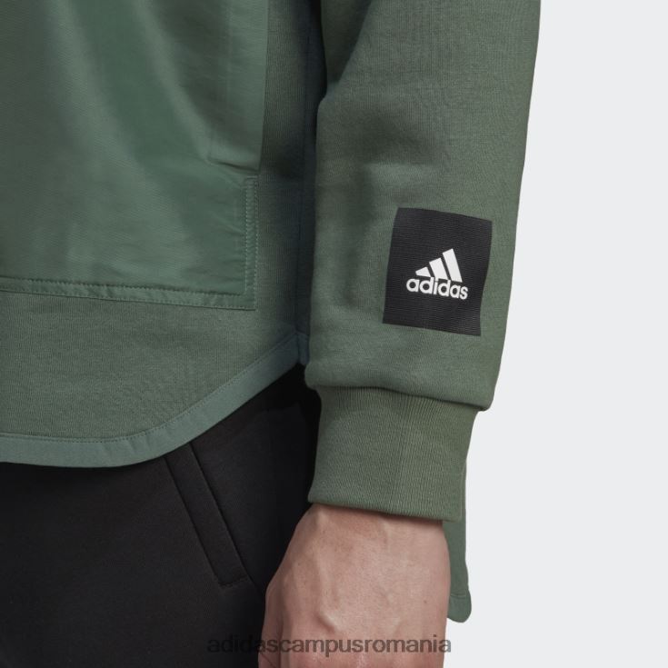 adidas campus romania hanorac crew țesut fleece oxid verde bărbați oxid verde J266N26980