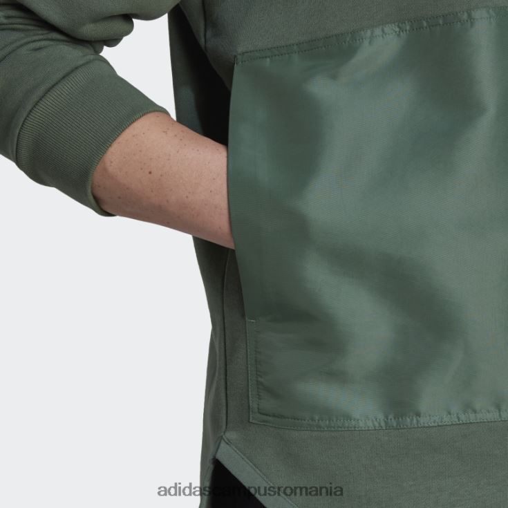 adidas campus romania hanorac crew țesut fleece oxid verde bărbați oxid verde J266N26980