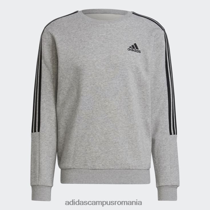 adidas campus romania hanorac cu 3 dungi gri mediu essentials fleece cut bărbați gri mediu/negru J266N21624