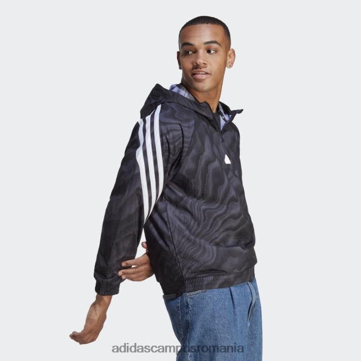 adidas campus romania hanorac cu capota cu imprimeu cu icoane ale viitorului negru bărbați negru J266N25639