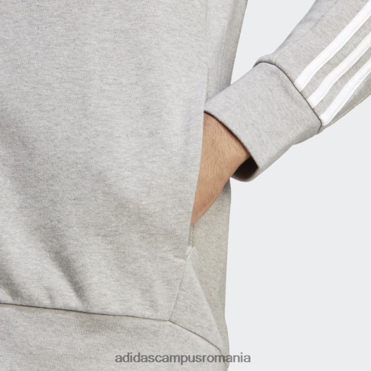 adidas campus romania hanorac cu fermoar complet, cu 3 dungi, alb fierbinte bărbați gri mediu/alb J266N213356
