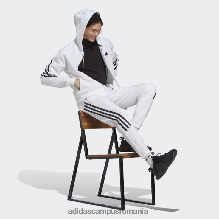 adidas campus romania hanorac cu fermoar complet, cu 3 dungi, icoane viitoare albe fierbinți bărbați alb J266N25105