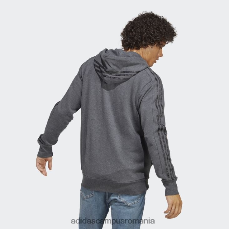 adidas campus romania hanorac cu fermoar complet, gri închis, gri închis bărbați gri închis negru/negru J266N25722