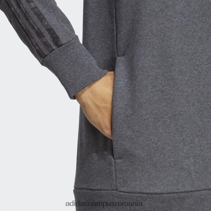 adidas campus romania hanorac cu fermoar complet, gri închis, gri închis bărbați gri închis negru/negru J266N25722