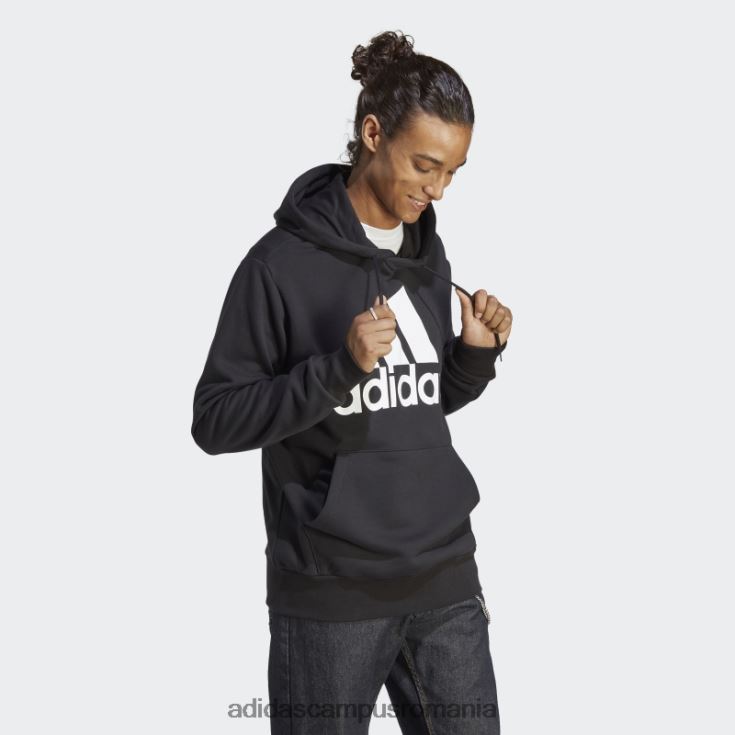 adidas campus romania hanorac cu glugă cu logo mare negru essentials french terry bărbați negru J266N26065