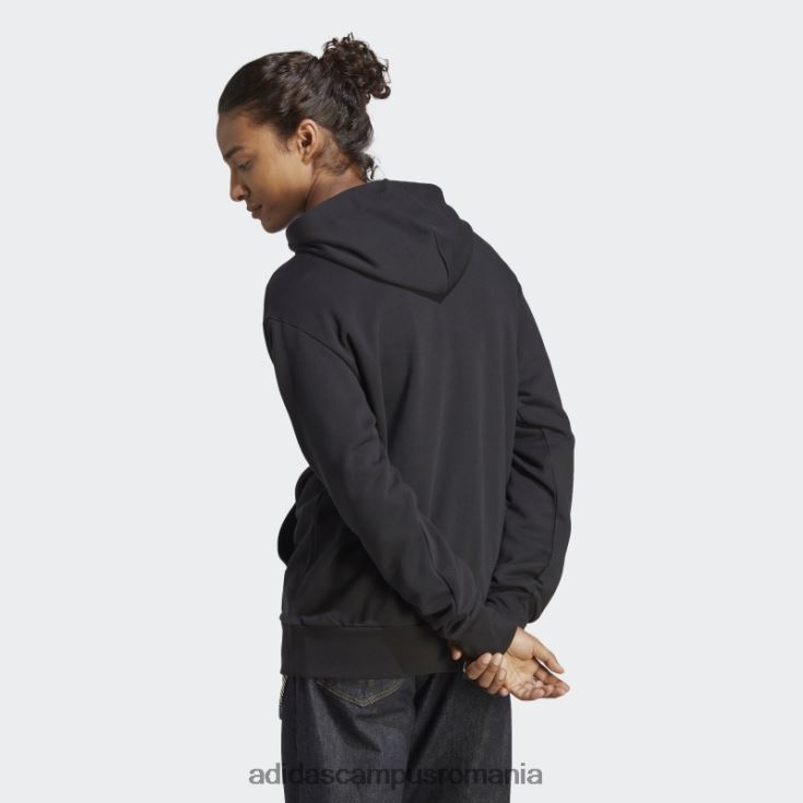 adidas campus romania hanorac cu glugă cu logo mare negru essentials french terry bărbați negru J266N26065