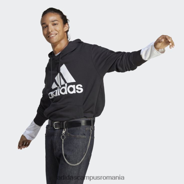 adidas campus romania hanorac cu glugă cu logo mare negru essentials french terry bărbați negru J266N26065