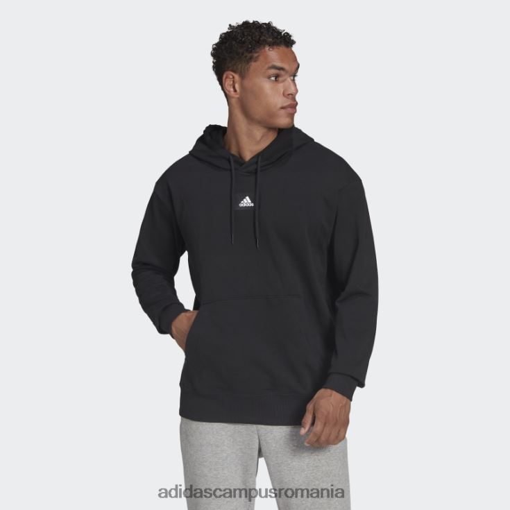 adidas campus romania hanorac cu glugă cu umăr căzut, din bumbac, din bumbac, cu umăr căzut bărbați negru J266N26808