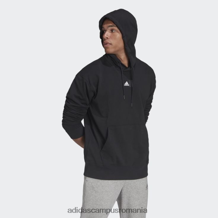 adidas campus romania hanorac cu glugă cu umăr căzut, din bumbac, din bumbac, cu umăr căzut bărbați negru J266N26808