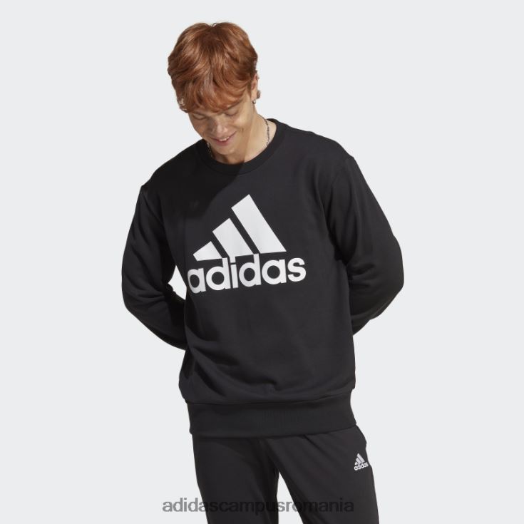 adidas campus romania hanorac cu logo mare essentials french terry negru bărbați negru J266N25900