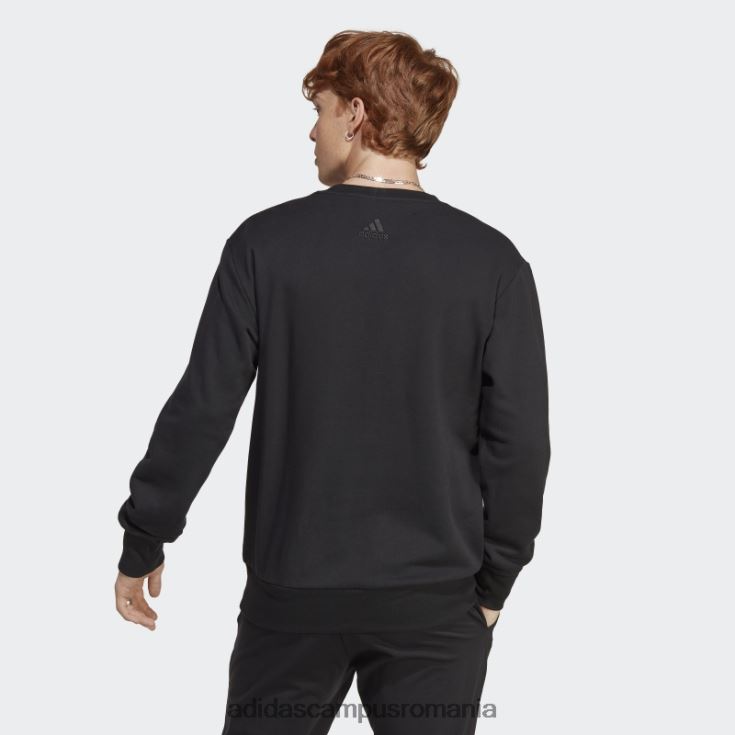 adidas campus romania hanorac cu logo mare essentials french terry negru bărbați negru J266N25900