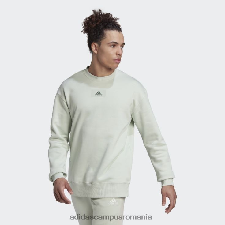 adidas campus romania hanorac din bumbac fleece, cu umăr căzut, verde bărbați verde J266N26590